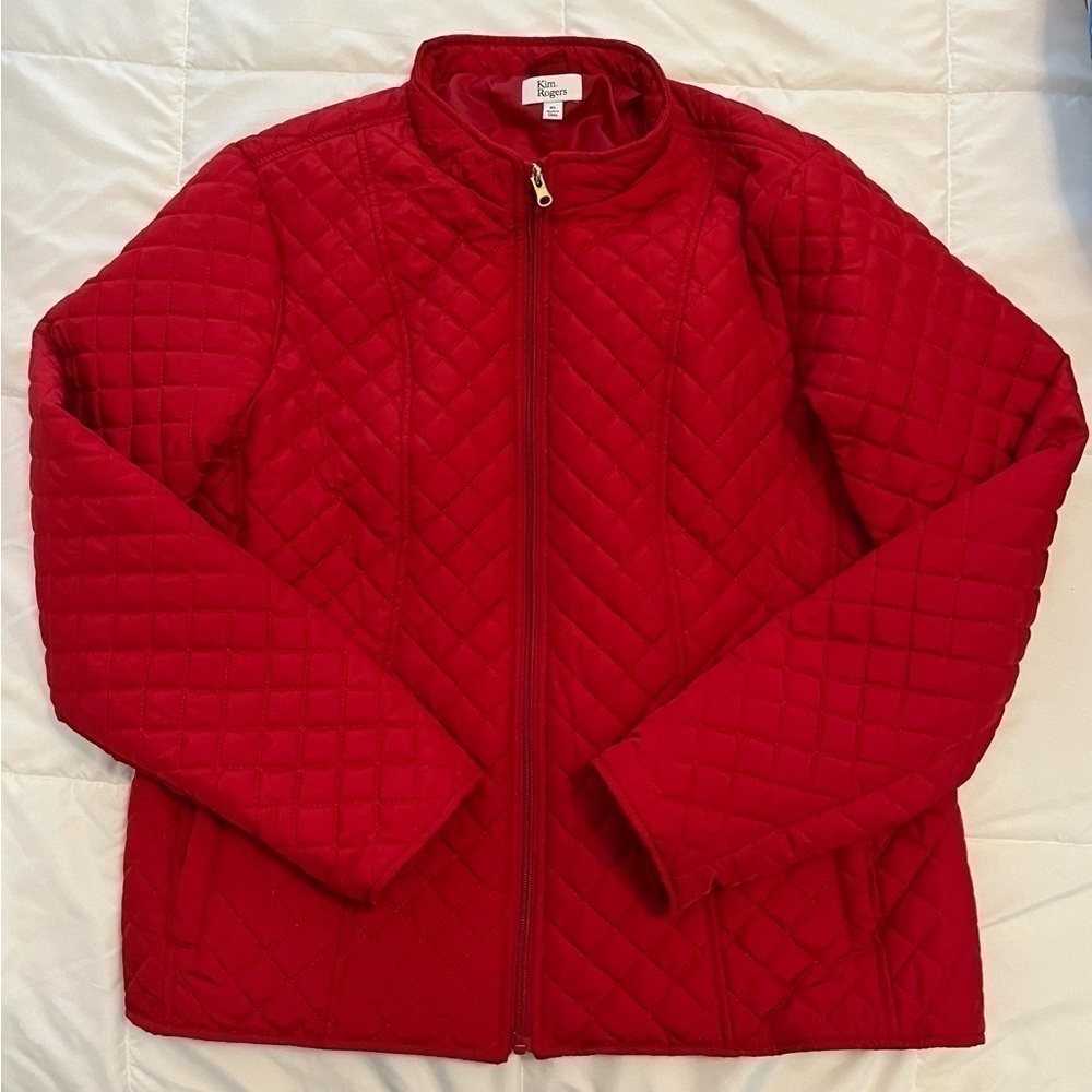 Kim Rogers Quilted Zip Up Jacket. Size XL